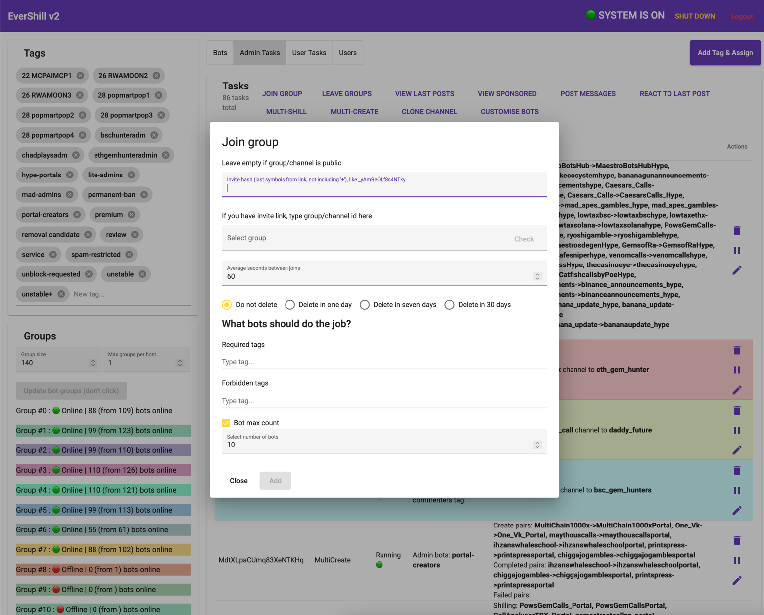 Telegram Reactions Boost Admin Panel - Manage emoji reactions for your posts
